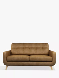 John Lewis Barbican Medium 2 Seater Leather Sofa, Light Leg, Demetra Light Tan - thumbnail 6