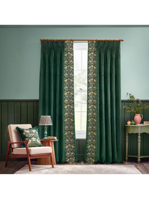 Morris & Co. Strawberry Thief Pair Lined Pencil Pleat Curtains - image 1