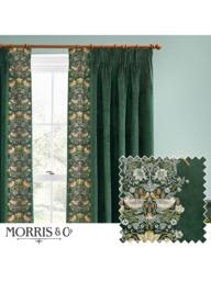 Morris & Co. Strawberry Thief Pair Lined Pencil Pleat Curtains - thumbnail 6