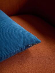 The Conran Shop Miller Corduroy Velvet Cushion Cover, Petrol - thumbnail 3