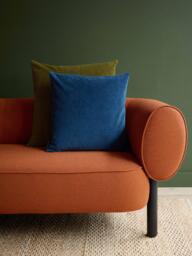The Conran Shop Miller Corduroy Velvet Cushion Cover, Petrol - thumbnail 2