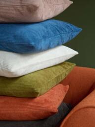 The Conran Shop Miller Corduroy Velvet Cushion Cover, Petrol - thumbnail 4