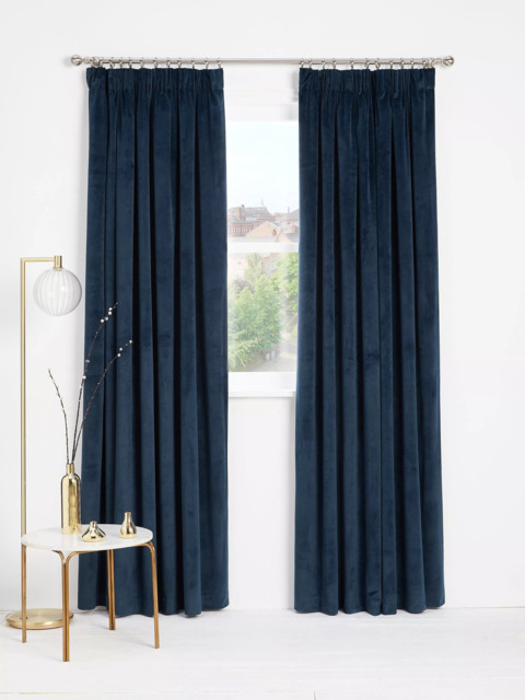 John Lewis Velvet Pair Lined Pencil Pleat Curtains - image 1
