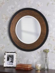 Laura Ashley Cara Round Wood Wall Mirror, 60cm, Mottled Bronze - thumbnail 2