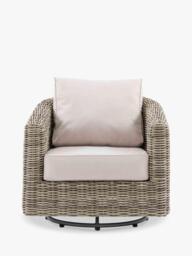 Gallery Direct Ragusa Garden Swivel Chair, Natural - thumbnail 1