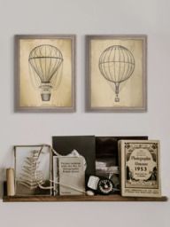 Brookpace Lascelles Air Balloon 'Travel IV' Framed Print, 42 x 36cm, Brown - thumbnail 2