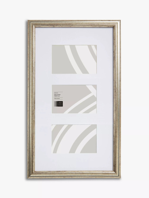 "John Lewis Multi-aperture Photo Ribbed Frame & Mount, 3 Photo, 4 x 6"" (10 x 15cm), Champagne" - image 1