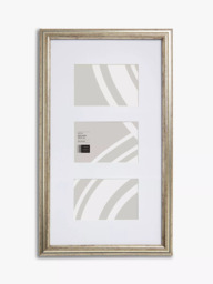 "John Lewis Multi-aperture Photo Ribbed Frame & Mount, 3 Photo, 4 x 6"" (10 x 15cm), Champagne"