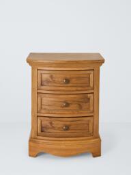 John Lewis Weathered Oak 3 Drawer Bedside Table, Oak - thumbnail 3