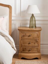 John Lewis Weathered Oak 3 Drawer Bedside Table, Oak - thumbnail 2
