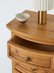 John Lewis Weathered Oak 3 Drawer Bedside Table, Oak - thumbnail 4