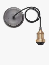 Industville Brooklyn Outdoor/Bathroom Glass Pendant Ceiling Light, Brass - thumbnail 3
