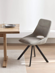 John Lewis Paige Swivel Dining Chair, Set of 2, Misty - thumbnail 1