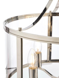 Laura Ashley Harrington 5 Arm Glass Ceiling Light, Polished Nickel - thumbnail 4