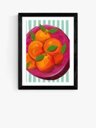 EAST END PRINTS Susie Miller 'Summer Blood Oranges' Framed Print, 43.4 x 33.4cm, Black Frame