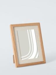 John Lewis Linen Mount Photo Frame, Natural Oak - thumbnail 1