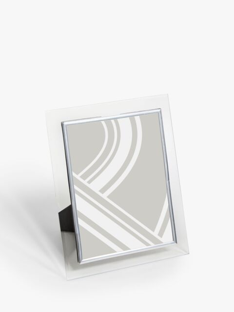 John Lewis Glass Border Photo Frame, Clear/Silver - image 1