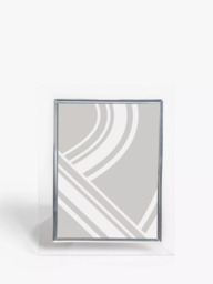 John Lewis Glass Border Photo Frame, Clear/Silver - thumbnail 5