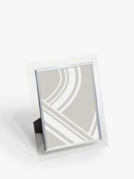 John Lewis Glass Border Photo Frame, Clear/Silver - thumbnail 1