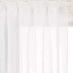 John Lewis Crushed Voile Slot Top Panel, White - thumbnail 1