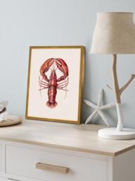 Brookpace Lascelles 'Lobster' Framed Canvas Print, 38 x 31cm, Red - thumbnail 2