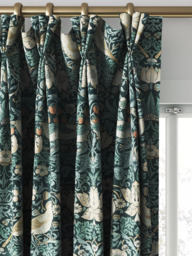 William Morris At Home Strawberry Thief Velvet Made to Measure Curtains or Roman Blind, Indigo - thumbnail 6