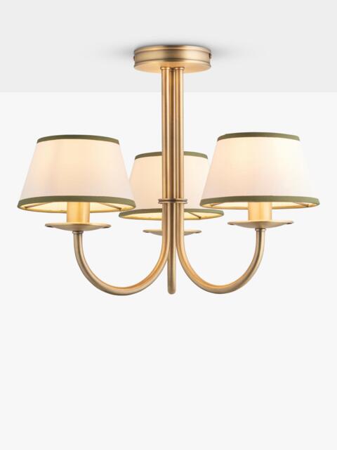 John Lewis Trevelyan 3 Arm Semi Flush Ceiling Light, Antique Brass/Avocado - image 1