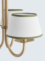 John Lewis Trevelyan 3 Arm Semi Flush Ceiling Light, Antique Brass/Avocado - thumbnail 4