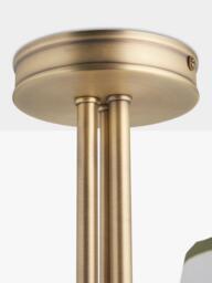 John Lewis Trevelyan 3 Arm Semi Flush Ceiling Light, Antique Brass/Avocado - thumbnail 5