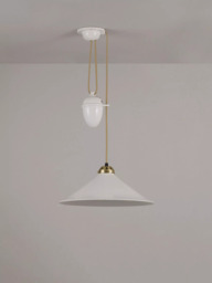 Original BTC Cobb Rise and Fall Bone China Shade Pendant Ceiling Light, Natural - thumbnail 2