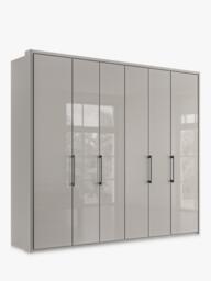 John Lewis Osaka 2.5m Bi-Fold Wardrobe with 6 Glass Doors - thumbnail 1