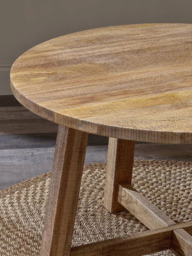 Nkuku Indali 4 Seater Round Dining Table, Natural - thumbnail 3