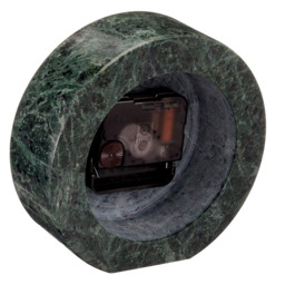 John Lewis Marble Analogue Mantel Clock, Green/Brass, 14cm - thumbnail 2