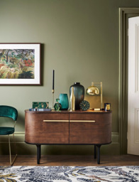 John Lewis Marble Analogue Mantel Clock, Green/Brass, 14cm - thumbnail 4