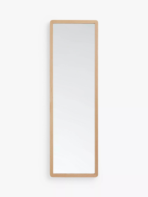 John Lewis Slim Solid Oak Wood Hall Mirror, 140 x 43cm - image 1