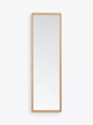 John Lewis Slim Solid Oak Wood Hall Mirror, 140 x 43cm - thumbnail 1