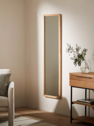 John Lewis Slim Solid Oak Wood Hall Mirror, 140 x 43cm - thumbnail 2