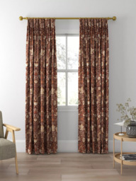 Morris & Co. Strawberry Thief Made to Measure Curtains or Roman Blind, Grape/Gold - thumbnail 5