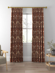 Morris & Co. Strawberry Thief Made to Measure Curtains or Roman Blind, Grape/Gold - thumbnail 3