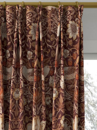 Morris & Co. Strawberry Thief Made to Measure Curtains or Roman Blind, Grape/Gold - thumbnail 4
