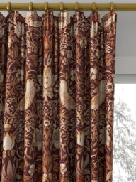 Morris & Co. Strawberry Thief Made to Measure Curtains or Roman Blind, Grape/Gold - thumbnail 2