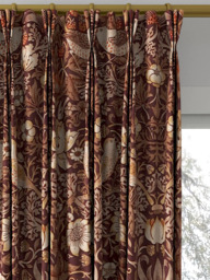 Morris & Co. Strawberry Thief Made to Measure Curtains or Roman Blind, Grape/Gold - thumbnail 6