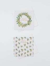 John Lewis Wreath & Foliage Luxury Charity Christmas Cards, Pack of 8 - thumbnail 1