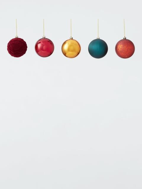 John Lewis Textured Baubles, Box of 10, Red - image 1