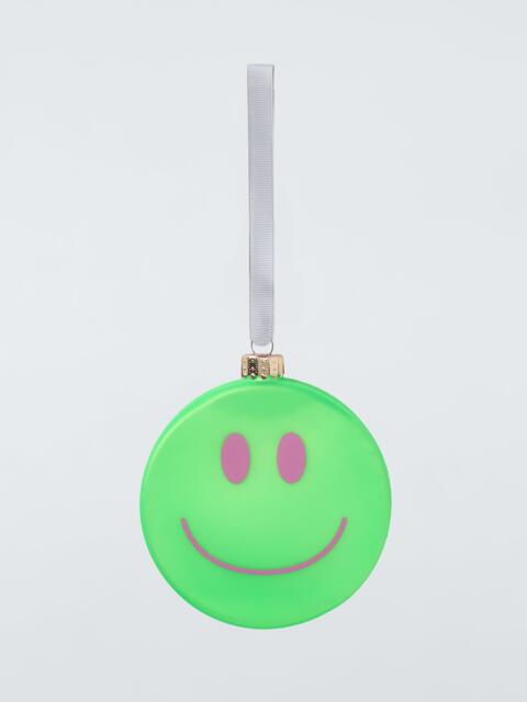 John Lewis The Enthusiast Smiley Face Bauble, Green/Gold - image 1