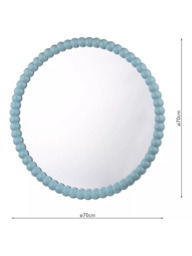 Där Ruan Bobbin Round Wood Frame Wall Mirror, 70cm - thumbnail 3