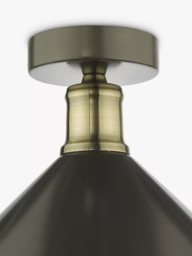 Där Jalen Flush Ceiling Light, Graphite/Antique Brass - thumbnail 3