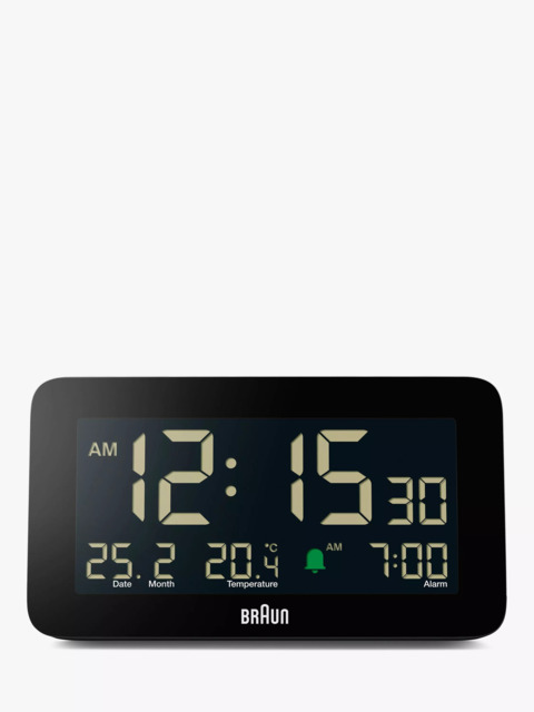 Braun BC10 LCD Digital Alarm Clock, Black - image 1