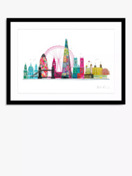 John Lewis Ilona Drew 'London Skyline' Framed Print & Mount, 53.5 x 73.5cm, Multi - thumbnail 1