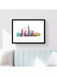 John Lewis Ilona Drew 'London Skyline' Framed Print & Mount, 53.5 x 73.5cm, Multi - thumbnail 2